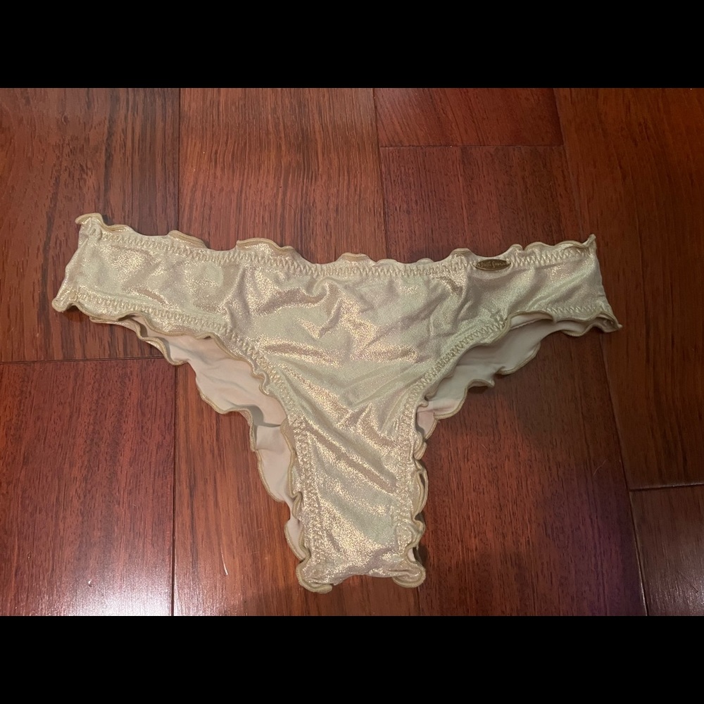 Luli Fama gold bikini bottoms XS